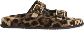 Dolce & Gabbana Printed Velvet Slides - Womens - Goat Skin/Cotton/Spandex/Elastane/Lamb SkinCottonRubber