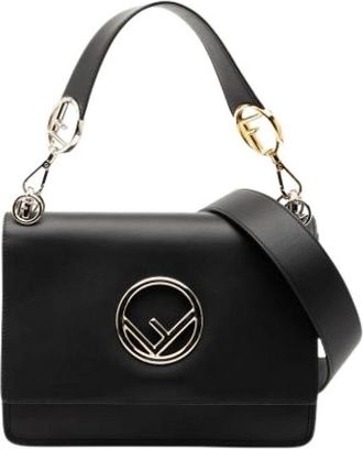 Fendi Pre-owned Shoulder Bags, female, Black, Size: ONE SIZE Pre-owned Leather Shoulder Bag