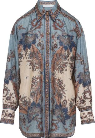 Zimmermann Overhemden, Dames, Veelkleurig, L, Ascension Manstyle Shirt