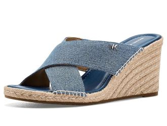 Michael Kors Kenzie Wedge Sandals Womens Wedge Shoes New Horizon Wash : 9.5 M, Leather