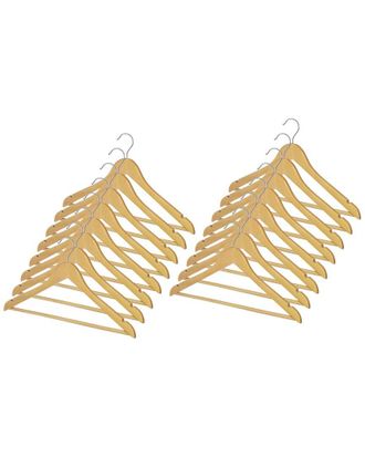 Whitmor Set Of 16 Natural Wood Suit Hangers