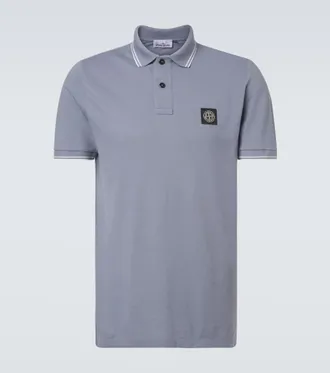 Stone Island Compass cotton-blend piqu&eacute; polo shirt