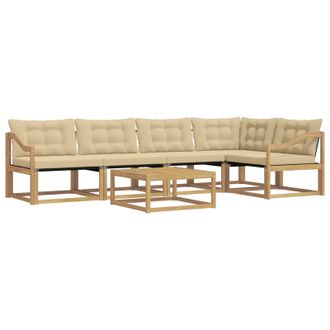 vidaXL Conjunto De Sof&aacute;s De Exterior 6 Pcs Y Beige 79 X 79 X 37 Cm Vidaxl