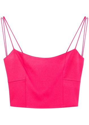 Alice & Olivia Saylor Bustier Satin top - Dark Pink - 4 (UK8 / S)