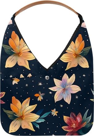 Generic Floral Dots Reusable Lightweight Grocery Bags - Foldable Into Compact Pouch, Washable & Sturdy, Multipurpose for Shopping and Travel