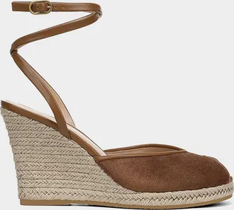 Veronica Beard 90mm Pasina Suede Ankle-Wrap Espadrille Sandals