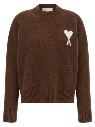 Ami Brown Crew Neck Sweater