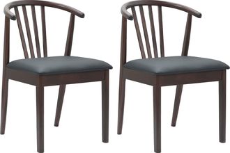 vidaXL Silla De Comedor 2 Pcs Marr&oacute;n Claro Y Negro Vidaxl