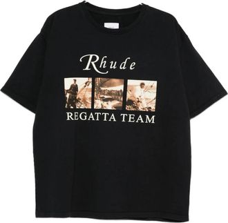 Rhude Rhps 26Tt 13012 6009 T-shirt - Heren - T-shirts - Zwart - XL - Tops