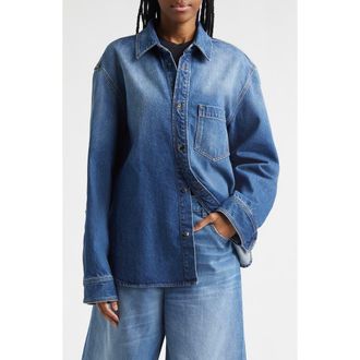 Haikure Debbie Real Blue Cotton Denim Shirt at Nordstrom, Size X-Small