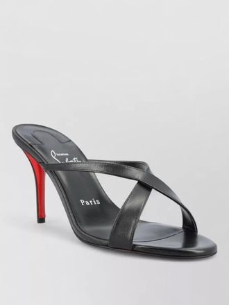 Christian Louboutin mulazee leather mules crossover straps stiletto heel