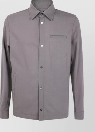 Herno long sleeve jacket with collared neck and pocket