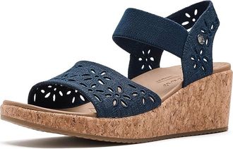 Skechers Arch Fit Beverlee 2.0 - Beach Bliss Womens Wedge Shoes Navy : 7.5 B - Medium, Canvas/Synthetic