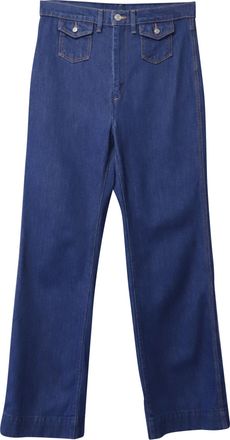 Re/Done Re/done Straight Leg Denim Jeans in Blue Cotton