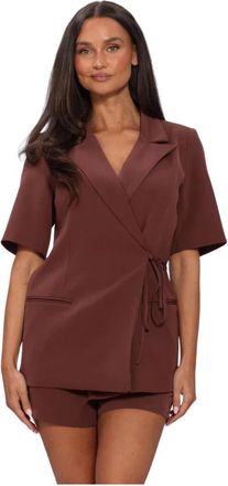 Ydence Ydence, Dames, Blouses & Shirts, Bruin, Maat: S Leer