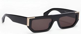 Palm Angels Mens Mens Golden Rectangle Sunglasses - Black Dark Grey - Size: ONE size
