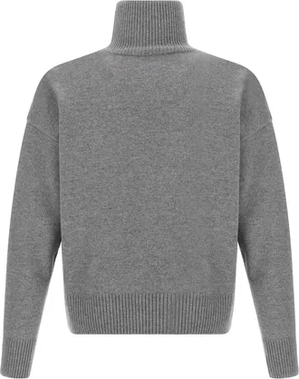Ami Mens Gray Wool Cardigan Clothing