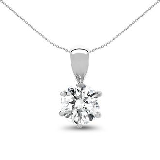 Jewelco London 18ct White Gold 0.2ct Diamond Solitaire Charm Pendant - 18P007-020