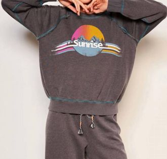 Sundry Sunrise Raglan Sweatshirt In Washed Black