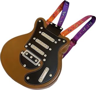 Generic Guitar Shaped Sling Backpack - PU 31x28x8cm Trendy Shoulder Bag With Zipper | Large Day Pack Purse For Women & Girls, Fits Phone, Wallet, Notebooks