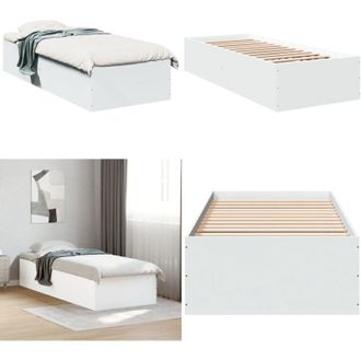 vidaXL Giroletto Bianco 90x190 cm in Legno Multistrato - Letto in legno - Materasso