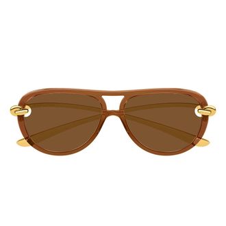 Bottega Veneta Sunglasses Bv1418 S 004 Gold/Brown Women