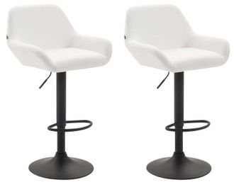 Clp Clp - Set 2 Taburetes De Bar Braga En Cuero Pu Blanco Negro