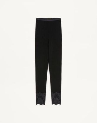 Valentino Leggins In Cashmere Donna NERO XL