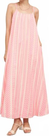 En Cr&egrave;me Neon Embroidered Cami Maxi Dress In Pink White