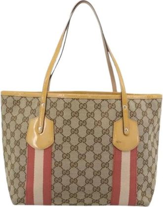 Gucci Pre-owned Vintage Tote Bag - Dames - Vintage Shopper - Beige - ONE Size - Vintage