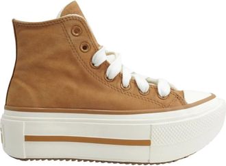 Converse Lift Double Stack Hi - Dames - Schoenen - Bruin - Maat: 37 EU Leer