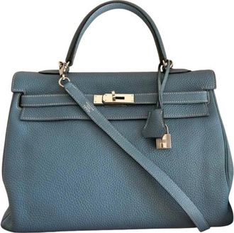 Herm&egrave;s Blue Jeans Togo Leather Kelly Bag
