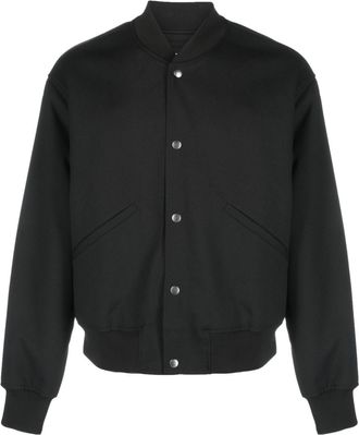 Jil Sander plain cotton bomber jacket - men - Cotton/Polyester/Viscose - 52 - Black