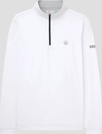 Boast Mens Greenwich Quarter Zip Sweatshirt In White