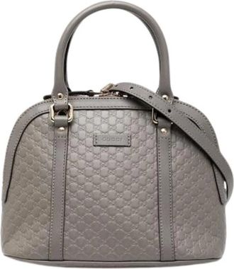 Gucci Pre-owned Handbags, female, Gray, Size: ONE SIZE Pre-owned Vintage Leather Handbag