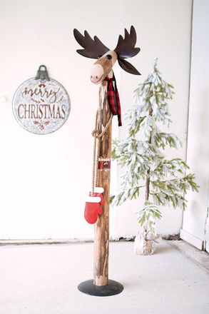 Kalalou Recycled Wood And Iron Moose