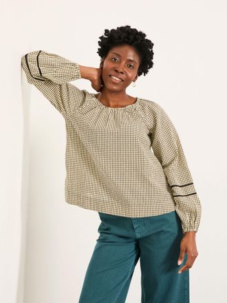 Fat Face FatFace Dawn Ivory Regular Gingham Blouse