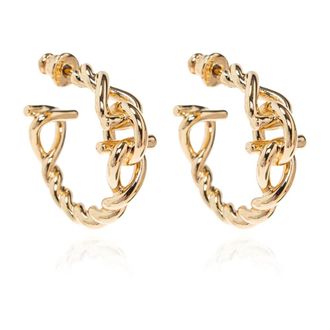 Ferragamo Messing oorbellen - Heren - Oorbellen - Geel - ONE Size - Accessoires