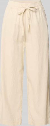 Soyaconcept Wide Fit Stoffhose aus Leinen-Mix mit Viskose-Anteil Modell Ina in Sand, Gr&ouml;&szlig;e XXL