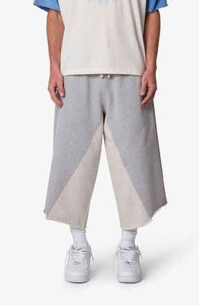 mnml Extra Long Paneled Sweatshorts in Heather Grey at Nordstrom, Size Xx-Large