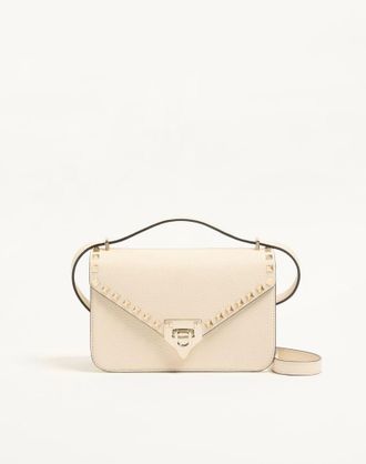 Valentino Garavani Borsa Piccola A Tracolla Valentino Garavani Rockstud In Vitello Granato Donna AVORIO UNI