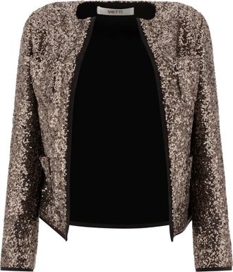 F.it Giacca con paillettes - Marrone