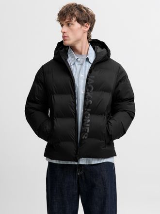 Jack & Jones Steppjacke JACK & JONES JJKAITO PUFFER JACKET BF, Herren, Gr. S, schwarz detail:with print, Web, Obermaterial: 100% Polyester, bedruckt, regular fit n