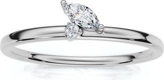 Pompeii3 Marquise Diamond Stackable Wedding Ring Womens Anniversary Band 14k Gold