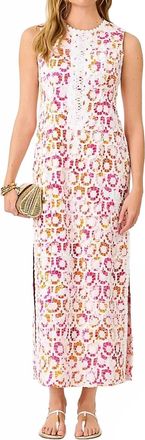 Lilly Pulitzer Kitt Maxi Shift Dress In Resort White Pansy Fansy
