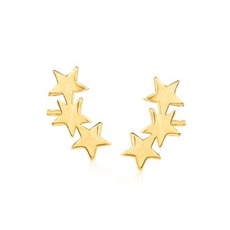 RS Pure by Ross-Simons 14kt Yellow Gold Star Ear Climbers