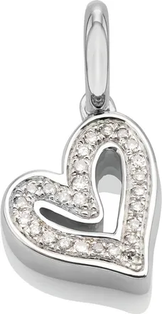 Monica Vinader Sterling Silver Alphabet Heart Diamond Pendant Charm Diamond