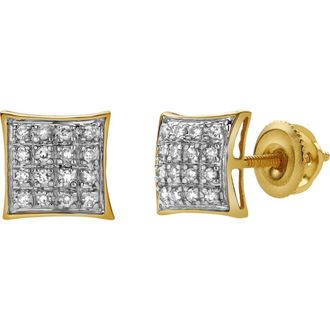 LuvMyJewelry Calyssia 10K Yellow Gold Cluster Diamond Unisex Earrings - 0.11 Cts at Nordstrom