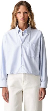 A.P.C. A.p.c., Overhemden, Dames, Blauw, M, Katoen, Sophia Button Down Logo