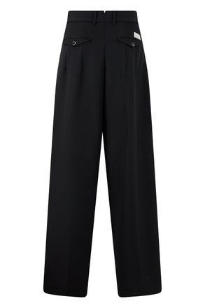 Nine In The Morning Wide-Leg Pleated Wool Trousers - Black